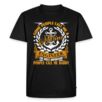 Marine Engineer Marine Engineer Daddy - Men's Premium Organic T-Shirt - black - Front - Nico (187cm)