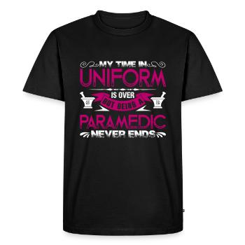 Paramedic Being A Paramedic Never Ends - Men's Premium Organic T-Shirt - black - Front - Nico (187cm)