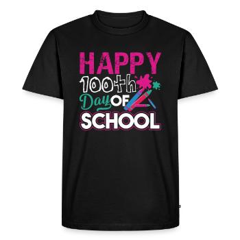 Teacher Happy 100th Day Of School - Men's Premium Organic T-Shirt - black - Front - Nico (187cm)