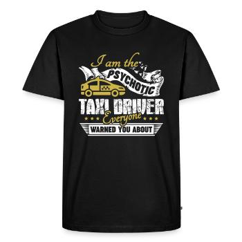 Taxi Driver Psychotic Taxi Driver - Men's Premium Organic T-Shirt - black - Front - Nico (187cm)