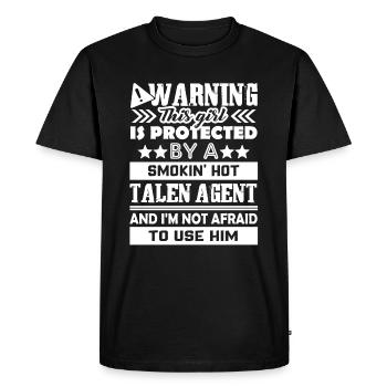 Talent Agent Protected By Hot Talent Agent - Men's Premium Organic T-Shirt - black - Front - Nico (187cm)