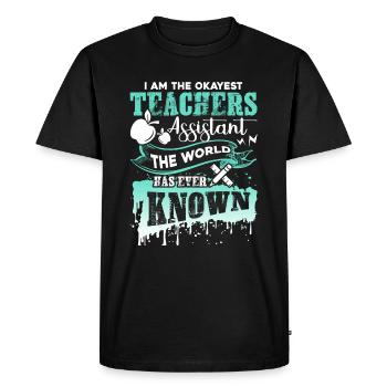 Teacher Assistant Okayest Teacher Assistant - Men's Premium Organic T-Shirt - black - Front - Nico (187cm)