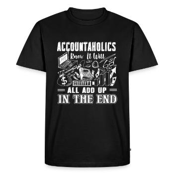 Accountant Accountaholics Know It Will All Add Up - Men's Premium Organic T-Shirt - black - Front - Nico (187cm)