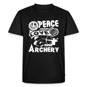 Archery Peace Love Archery - Men's Premium Organic T-Shirt - black - Front - Nico (187cm)