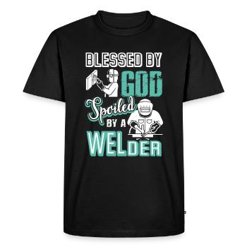 Welder Spoiled By A Welder - Men's Premium Organic T-Shirt - black - Front - Nico (187cm)