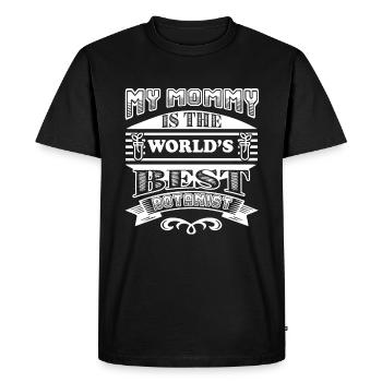 Botanist My Mommy Is The Best Botanist - Men's Premium Organic T-Shirt - black - Front - Nico (187cm)