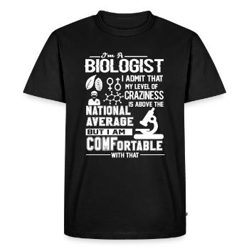 Biologist I am A Biologist - Men's Premium Organic T-Shirt - black - Front - Nico (187cm)