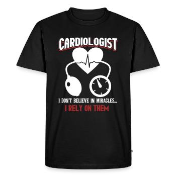 Cardiologist Rely On Miracles - Men's Premium Organic T-Shirt - black - Front - Nico (187cm)