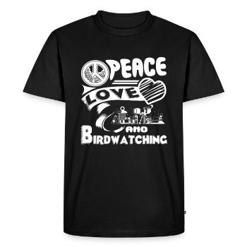 Birdwatching Peace Love Birdwatching - Men's Premium Organic T-Shirt - black - Front - Nico (187cm)