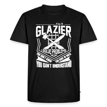 Glazier I Solve Problems - Men's Premium Organic T-Shirt - black - Front - Nico (187cm)