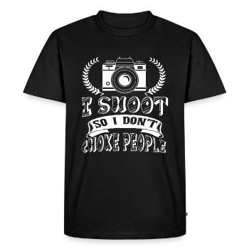 Photographers Don't Choke People - Men's Premium Organic T-Shirt - black - Front - Nico (187cm)