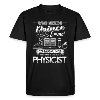 Physicist In Love With A Physicist - Men's Premium Organic T-Shirt - black - Front - Nico (187cm)