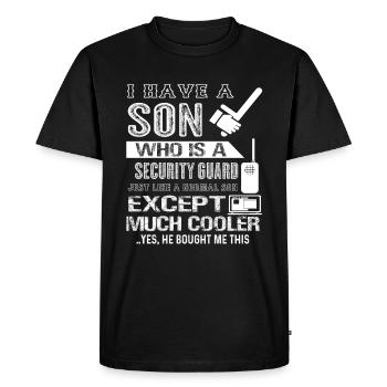 Security Guard My Son Is A Security Guard - Men's Premium Organic T-Shirt - black - Front - Nico (187cm)