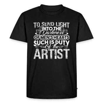 Artist Proud To Be An Artist - Men's Premium Organic T-Shirt - black - Front - Nico (187cm)