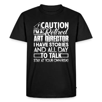 Art Director Caution Retired Art Director - Men's Premium Organic T-Shirt - black - Front - Nico (187cm)