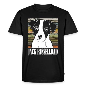 Jack Russell Dad vintage retro motif - Men's Premium Organic T-Shirt - black - Front - Nico (187cm)