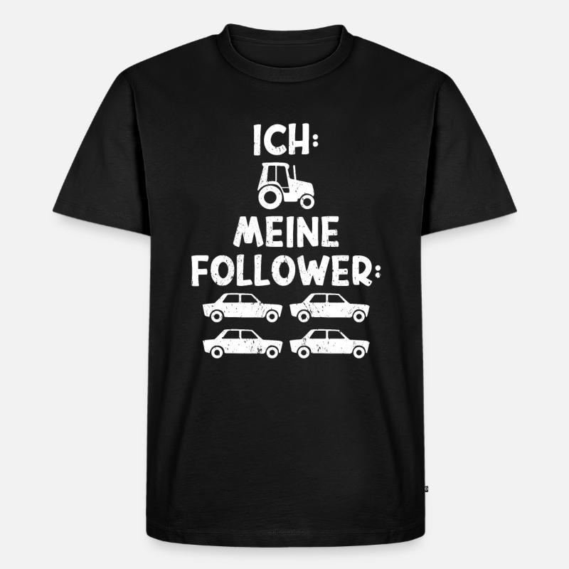 Traktor Trekker Bauer Landwirtschaft - Männer Premium Bio T-Shirt - Schwarz