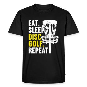 DIsc Golf Disc Golfing - Men's Premium Organic T-Shirt - black - Front - Nico (187cm)