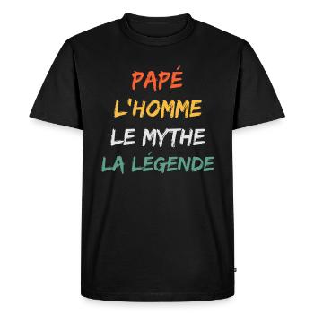 papé - T-shirt Premium bio Homme - noir - Devant - Nico (187cm)