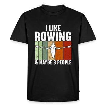 Rowing Row Boat Rower - Men's Premium Organic T-Shirt - black - Front - Nico (187cm)