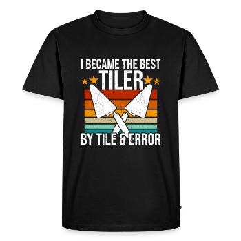 Tuiler Setter Tileter Tiles - T-shirt Premium bio Homme - noir - Devant - Nico (187cm)