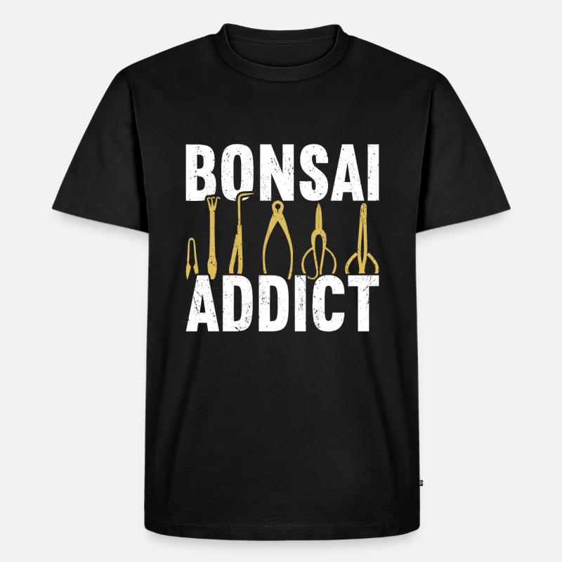 Bonsai-Baum - Männer Premium Bio T-Shirt - Schwarz