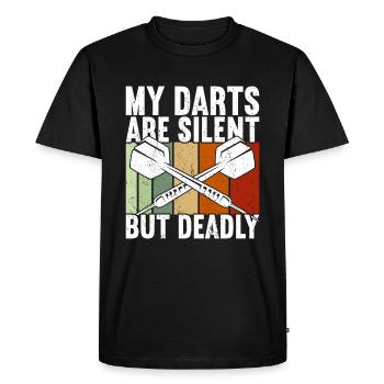 Bullseye de fléchettes Dart - T-shirt Premium bio Homme - noir - Devant - Nico (187cm)