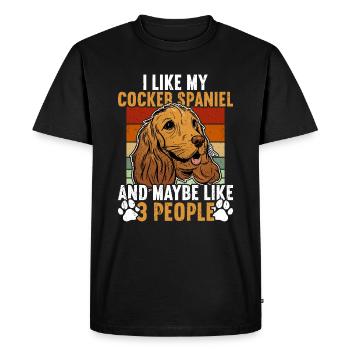 Cockerspainiel Cocker Spaniel Dog - Men's Premium Organic T-Shirt - black - Front - Nico (187cm)