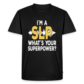 SLP Speechie Speech Language Pathologist - Men's Premium Organic T-Shirt - black - Front - Nico (187cm)