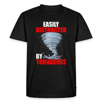 Météorologue Météorologues Météorologie - T-shirt Premium bio Homme - noir - Devant - Nico (187cm)