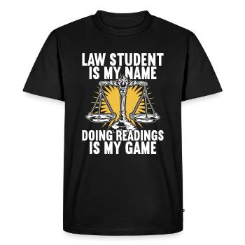 Étudiant en droit Avocat - T-shirt Premium bio Homme - noir - Devant - Nico (187cm)