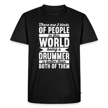 Drum Drummer Drumming Drummers - Men's Premium Organic T-Shirt - black - Front - Nico (187cm)