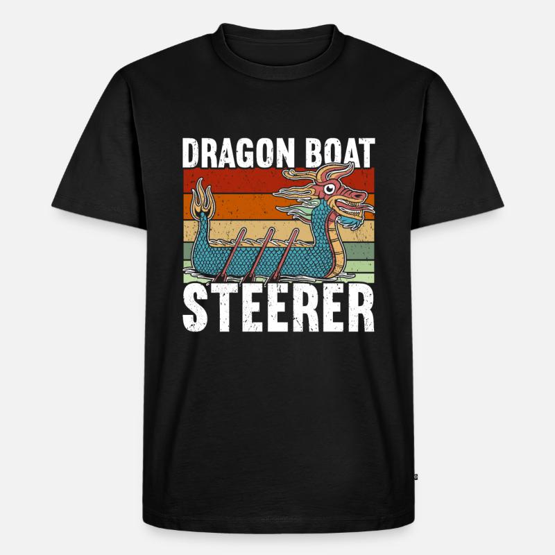 Drachenboot - Männer Premium Bio T-Shirt - Schwarz