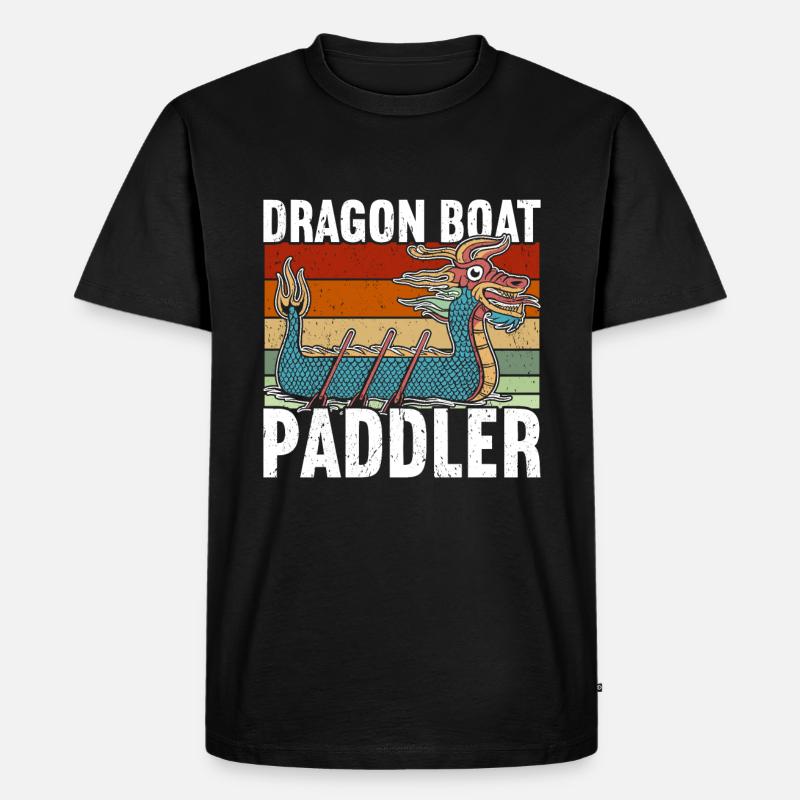 Drachenboot - Männer Premium Bio T-Shirt - Schwarz