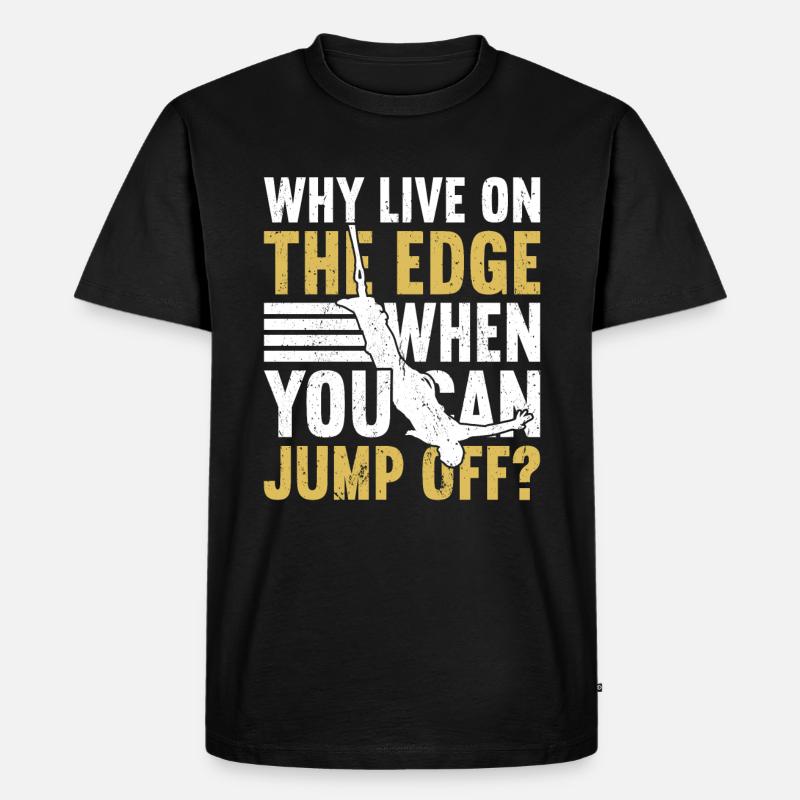 Bungee-Jump Bungee-Jumping - Männer Premium Bio T-Shirt - Schwarz