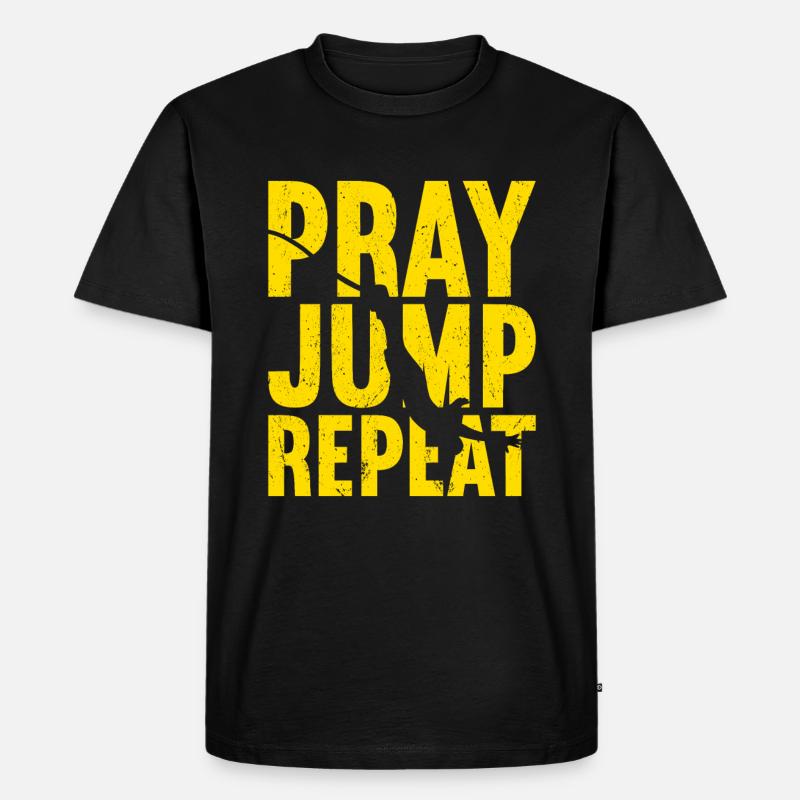 Bungee-Jump Bungee-Jumping - Männer Premium Bio T-Shirt - Schwarz
