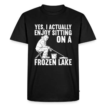 Pêche sur glace Pêche sur glace - T-shirt Premium bio Homme - noir - Devant - Nico (187cm)