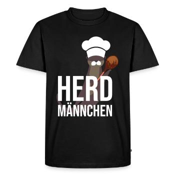 Herdmännchen Koch Kochschürze Hobbykoch Küche - Männer Premium Bio T-Shirt - Schwarz - Vorne - Nico (187cm)