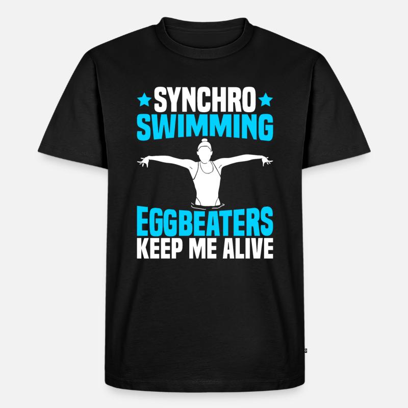 Synchronschwimmen - Männer Premium Bio T-Shirt - Schwarz