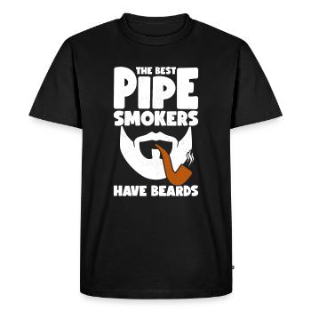 Pipe Pipe à fumer - T-shirt Premium bio Homme - noir - Devant - Nico (187cm)