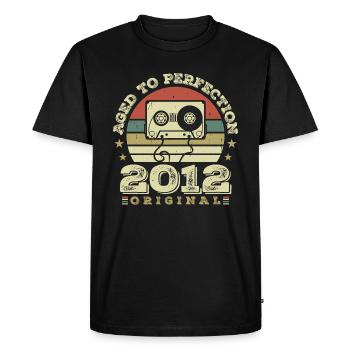 Idée Cadeau Anniversaire Vintage Original 2012 - T-shirt Premium bio Homme - noir - Devant - Nico (187cm)