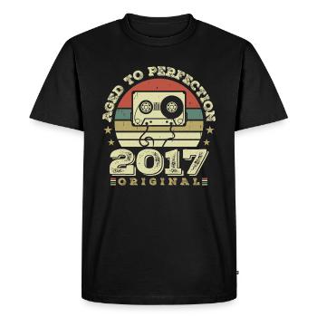 Idée Cadeau Anniversaire Vintage Original 2017 - T-shirt Premium bio Homme - noir - Devant - Nico (187cm)