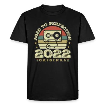 Idée Cadeau Anniversaire Vintage Original 2022 - T-shirt Premium bio Homme - noir - Devant - Nico (187cm)