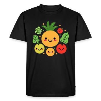 Humour petit légumes vegan - T-shirt Premium bio Homme - noir - Devant - Nico (187cm)