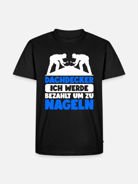 Dachdecker Dachdeckermeister Dachdecken - Männer Premium Bio T-Shirt - Schwarz