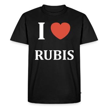 I love Rubis - T-shirt Premium bio Homme - noir - Devant - Nico (187cm)