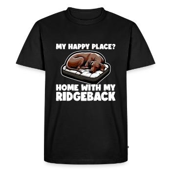 Rhodesian Ridgeback Happy Rhodesian Ridgebacks - T-shirt Premium bio Homme - noir - Devant - Nico (187cm)
