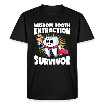 Dents de sagesse cadeau pour l’extraction des dents de sagesse - T-shirt Premium bio Homme - noir - Devant - Nico (187cm)