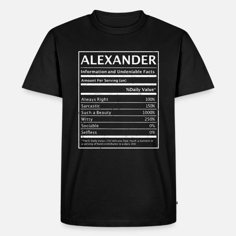 Nom Alexander Alexander Gift - T-shirt Premium bio Homme - noir