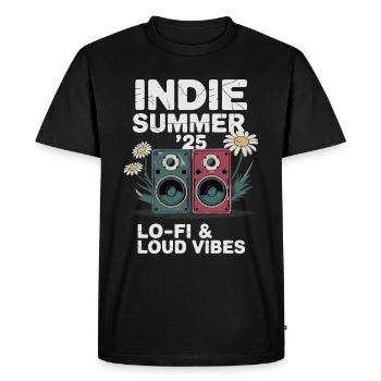 Indie Summer Vibes Lo-Fi Grunge Aesthetic - T-shirt Premium bio Homme - noir - Devant - Nico (187cm)